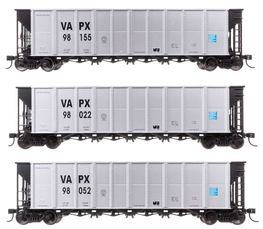 50' RD-4 Hopper 3-Pack - Ready to Run -- Virginia Power VAPX #98022, 98052, 98155-1
