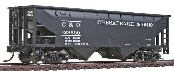 36' 2-Bay Offset Hopper 6-Pack - Ready to Run -- Chesapeake & Ohio #123660, 123668, 123675, 123679, 123688, 123690