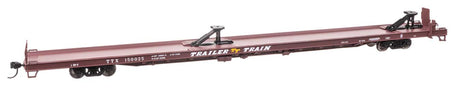 89' Channel Side Flatcar - Ready to Run -- Trailer-Train #150025 (1960s Brown, 40' Trailer Service)-1