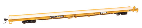 89' Channel Side Flatcar - Ready to Run -- Trailer-Train JTTX #930165 (yellow, black; General Service)-1