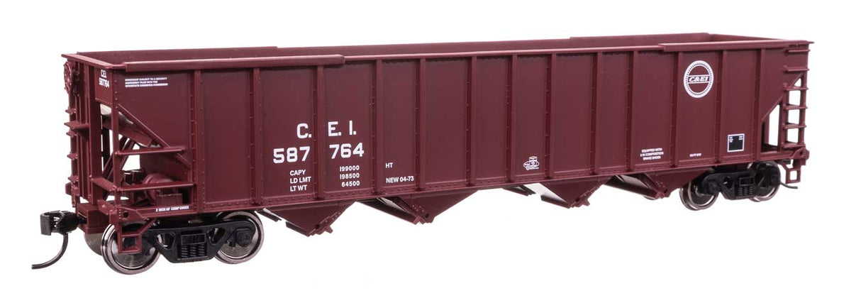 50' 100-Ton 4-Bay Hopper - Ready to Run -- Chicago & Eastern Illinois #587764-1