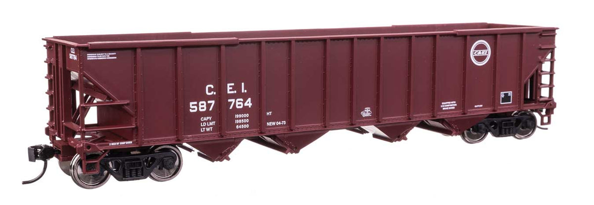 50' 100-Ton 4-Bay Hopper - Ready to Run -- Chicago & Eastern Illinois #587764-2