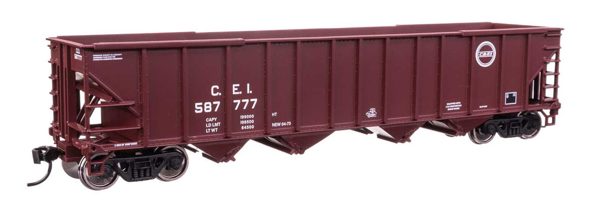 50' 100-Ton 4-Bay Hopper - Ready to Run -- Chicago & Eastern Illinois #587777-2