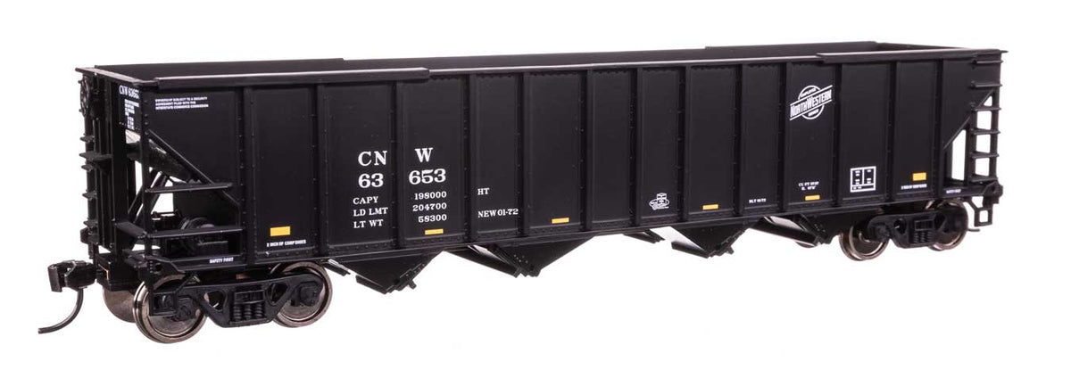 50' 100-Ton 4-Bay Hopper - Ready to Run -- Chicago & North Western(TM) #63653-1