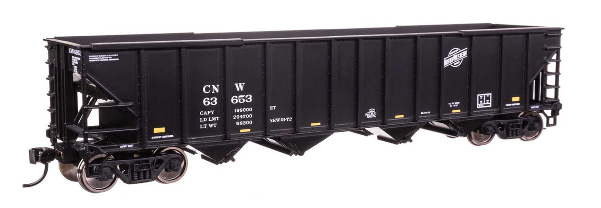 50' 100-Ton 4-Bay Hopper - Ready to Run -- Chicago & North Western(TM) #63653-2
