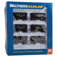 24' Michigan Taconite Ore Car 6-Pack - Ready To Run -- Lake Superior & Ishpeming #7007, 7020, 7025, 7060, 7080, 7092 (black)