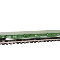 53' GSC Bulkhead Flatcar - Ready to Run -- Burlington Northern #616047 (Cascade Green)