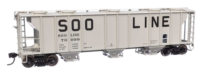 50' Pullman-Standard PS-2 2893 3-Bay Covered Hopper - Ready to Run -- Soo Line #70099-1