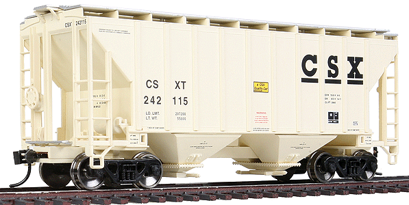 37' 2980 Cubic-Foot 2-Bay Covered Hopper - Ready to Run -- CSX Transportation #242115 (tan)