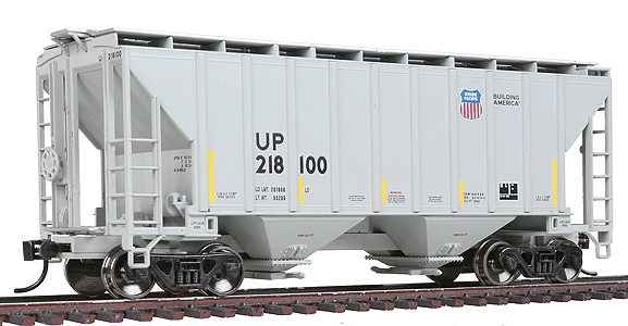 37' 2980 Cubic-Foot 2-Bay Covered Hopper - Ready to Run -- Union Pacific(R) #218100 (gray)
