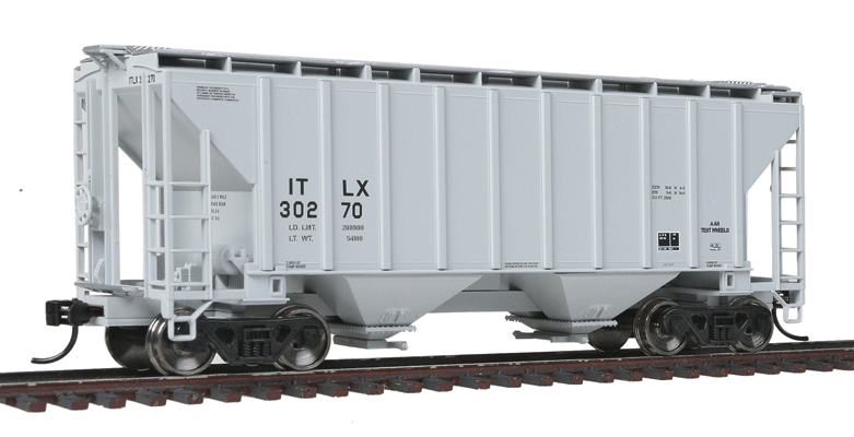 37' 2980 Cubic-Foot 2-Bay Covered Hopper - Ready to Run -- ITLX #30270 (gray, black)