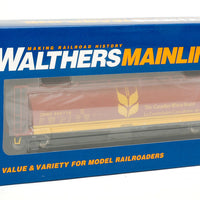 59' Cylindrical Hopper - Ready to Run -- Canadian Wheat Board CNWX #395716 (brown, yellow; Single-Wheat Sheaf)