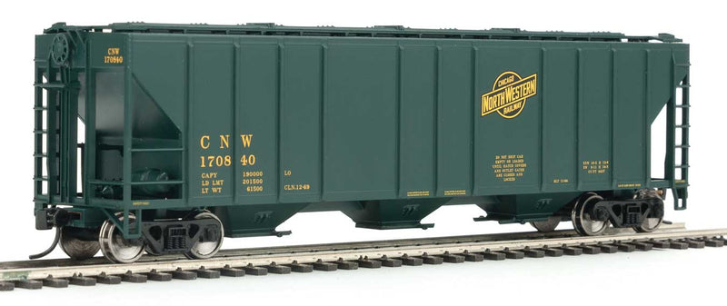 54' PS2-CD 4427 Low-Side Covered Hopper - Ready to Run -- Chicago & North Western(TM) #170840 (green, yellow, black; Railway Logo)-1