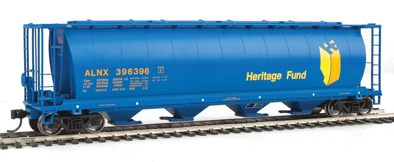 59' Cylindrical Hopper - Ready to Run -- Heritage Fund ALNX #396396 (blue, yellow, orange; Logo)-1