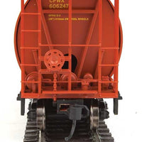 59' Cylindrical Hopper, Trough Hatches - Ready to Run -- Canadian Wheat Board CPWX #606247 (brown, yellow; Double Wheat Sheaf)