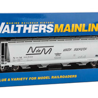 59' Cylindrical Hopper, Trough Hatches - Ready to Run -- National Railways of Mexico NdeM #118560 (gray, black script lettering)