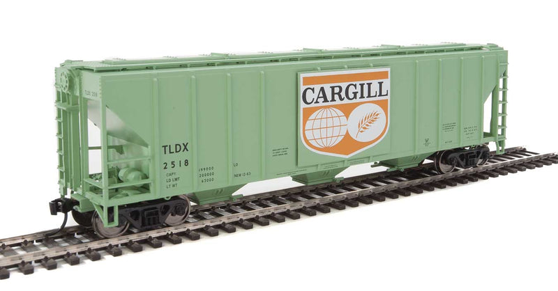 50' Pullman-Standard PS-2 CD 4427 Covered Hopper - Ready To Run -- Cargill #2518 (light green, large orange Logo Panel)-1