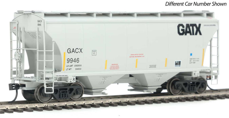39' Trinity 3281 2-Bay Covered Hopper - Ready-to-Run -- General American GACX #9952 (gray, black; Large GATX)