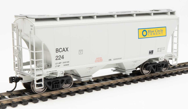 39' Trinity 3281 2-Bay Covered Hopper - Ready to Run -- Blue Circle Cement #224-1