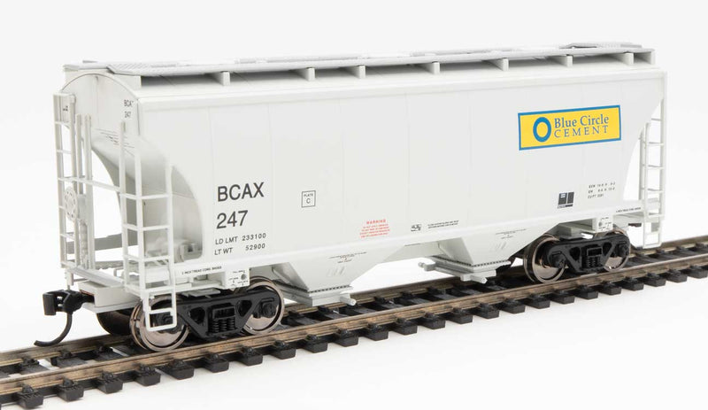 39' Trinity 3281 2-Bay Covered Hopper - Ready to Run -- Blue Circle Cement #247-1