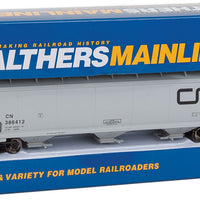 60' NSC 5150 3-Bay Covered Hopper - Ready to Run -- Canadian National #386412 (gray, black; Noodle Logo)