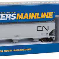 60' NSC 5150 3-Bay Covered Hopper - Ready to Run -- Canadian National #386420 (gray, black; Noodle Logo)