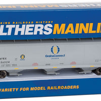 60' NSC 5150 3-Bay Covered Hopper - Ready to Run -- Grain Connect Canada WFRX #856524 (gray, black; Blue & Yellow Logo)
