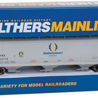 60' NSC 5150 3-Bay Covered Hopper - Ready to Run -- Grain Connect Canada WFRX #856712 (gray, black; Blue & Yellow Logo)
