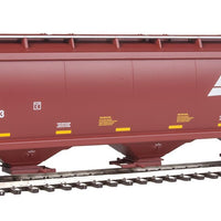 60' NSC 5150 3-Bay Covered Hopper - Ready to Run -- Burlington Northern Santa Fe #495273 (Boxcar Red, white; Wedge Logo)