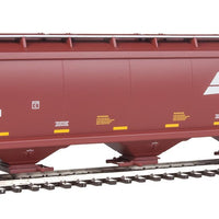60' NSC 5150 3-Bay Covered Hopper - Ready to Run -- Burlington Northern Santa Fe #495281 (Boxcar Red, white; Wedge Logo)