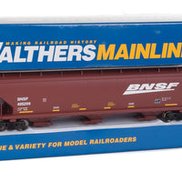 60' NSC 5150 3-Bay Covered Hopper - Ready to Run -- BNSF Railway 495299 (Boxcar Red, white, Wedge Logo)