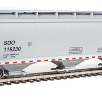 60' NSC 5150 3-Bay Covered Hopper - Ready to Run -- Canadian Pacific SOO #119230 (gray, red, black, Beaver Logo)