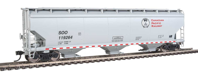 60' NSC 5150 3-Bay Covered Hopper - Ready to Run -- Canadian Pacific SOO #119264 (gray, red, black, Beaver Logo)-1