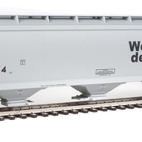 60' NSC 5150 3-Bay Covered Hopper - Ready to Run -- Union Pacific(R) #90568 (gray, black, We Will Deliver Slogan)