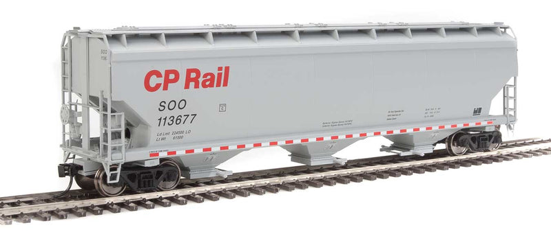 60' NSC 5150 3-Bay Covered Hopper - Ready to Run -- Canadian Pacific #113677 - SOO reporting marks-1