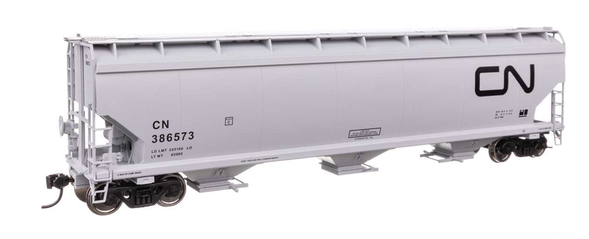 60' NSC 5150 3-Bay Covered Hopper - Ready to Run -- Canadian National #386573-1