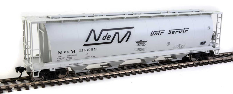 59' Cylindrical Hopper - Ready to Run -- National Railways of Mexico NdeM #118562 (gray, black Script Lettering)-1