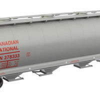 59' Cylindrical Hopper - Ready to Run -- Canadian National #378333 (gray, red; English & French name, round hatches)