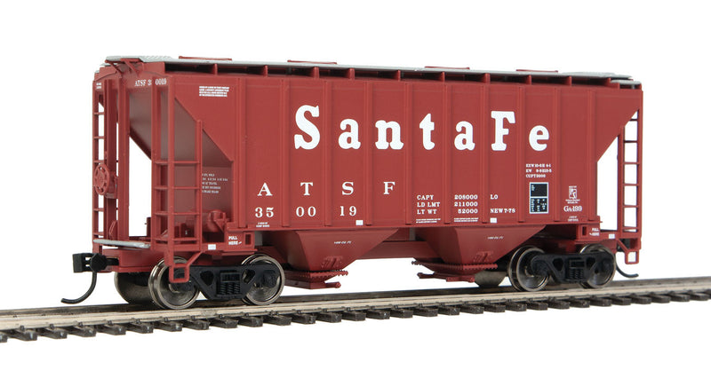 37' 2980 Cubic-Foot 2-Bay Covered Hopper - Ready to Run -- Atchison, Topeka & Santa Fe #350019-1