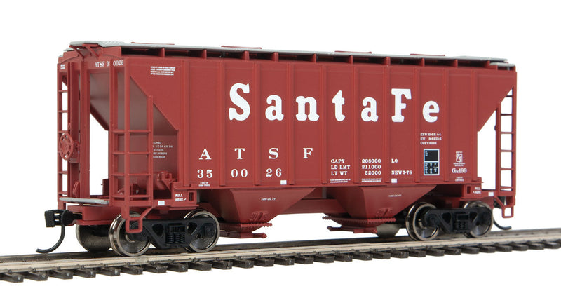 37' 2980 Cubic-Foot 2-Bay Covered Hopper - Ready to Run -- Atchison, Topeka & Santa Fe #350026-1