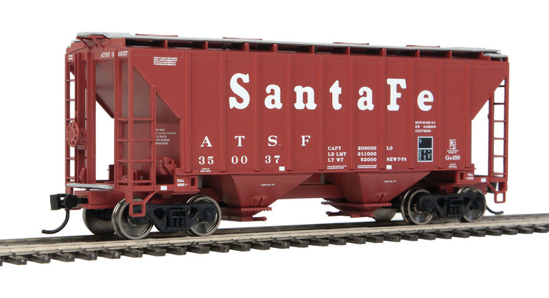 37' 2980 Cubic-Foot 2-Bay Covered Hopper - Ready to Run -- Atchison, Topeka & Santa Fe #350037-1