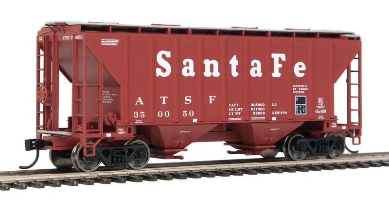 37' 2980 Cubic-Foot 2-Bay Covered Hopper - Ready to Run -- Atchison, Topeka & Santa Fe #350050-1