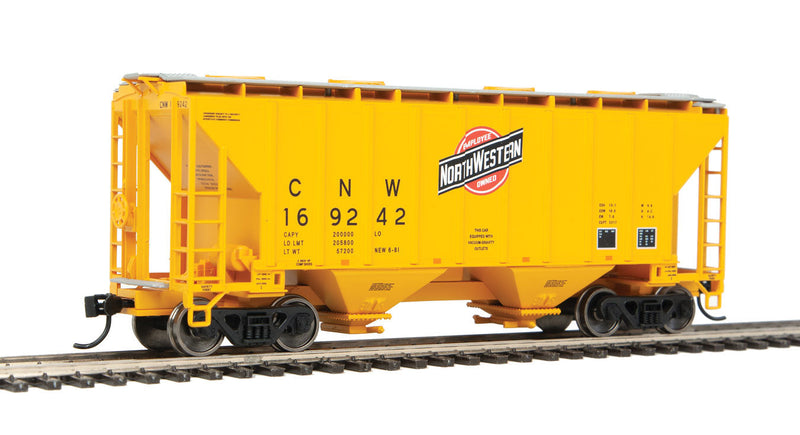 37' 2980 Cubic-Foot 2-Bay Covered Hopper - Ready to Run -- Chicago & North Western(TM) #169242-1