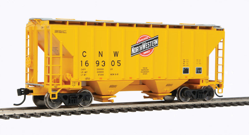 37' 2980 Cubic-Foot 2-Bay Covered Hopper - Ready to Run -- Chicago & North Western(TM) #169305-1