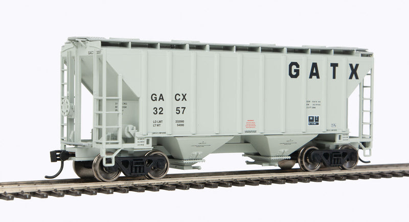 37' 2980 Cubic-Foot 2-Bay Covered Hopper - Ready to Run -- GATX #3257-1