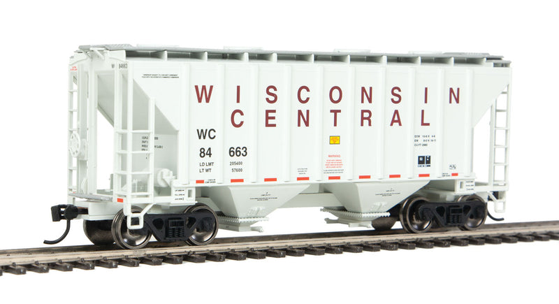 37' 2980 Cubic-Foot 2-Bay Covered Hopper - Ready to Run -- Wisconsin Central #84663-1