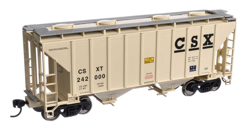 37' 2980 Cubic-Foot 2-Bay Covered Hopper - Ready to Run -- CSX #242000-1