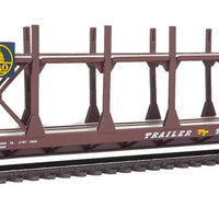 89' Flatcar w/Bi-Level Open Auto Rack - Ready to Run -- Baltimore & Ohio Rack, Trailer Train Flatcar TTBX #962934