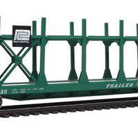 89' Flatcar w/Bi-Level Open Auto Rack - Ready to Run -- Penn Central Rack, Trailer Train Flatcar TTBX #961920