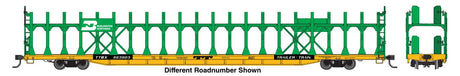 89' Flatcar w/Bi-Level Open Auto Rack - Ready to Run -- Burlington Northern #963917